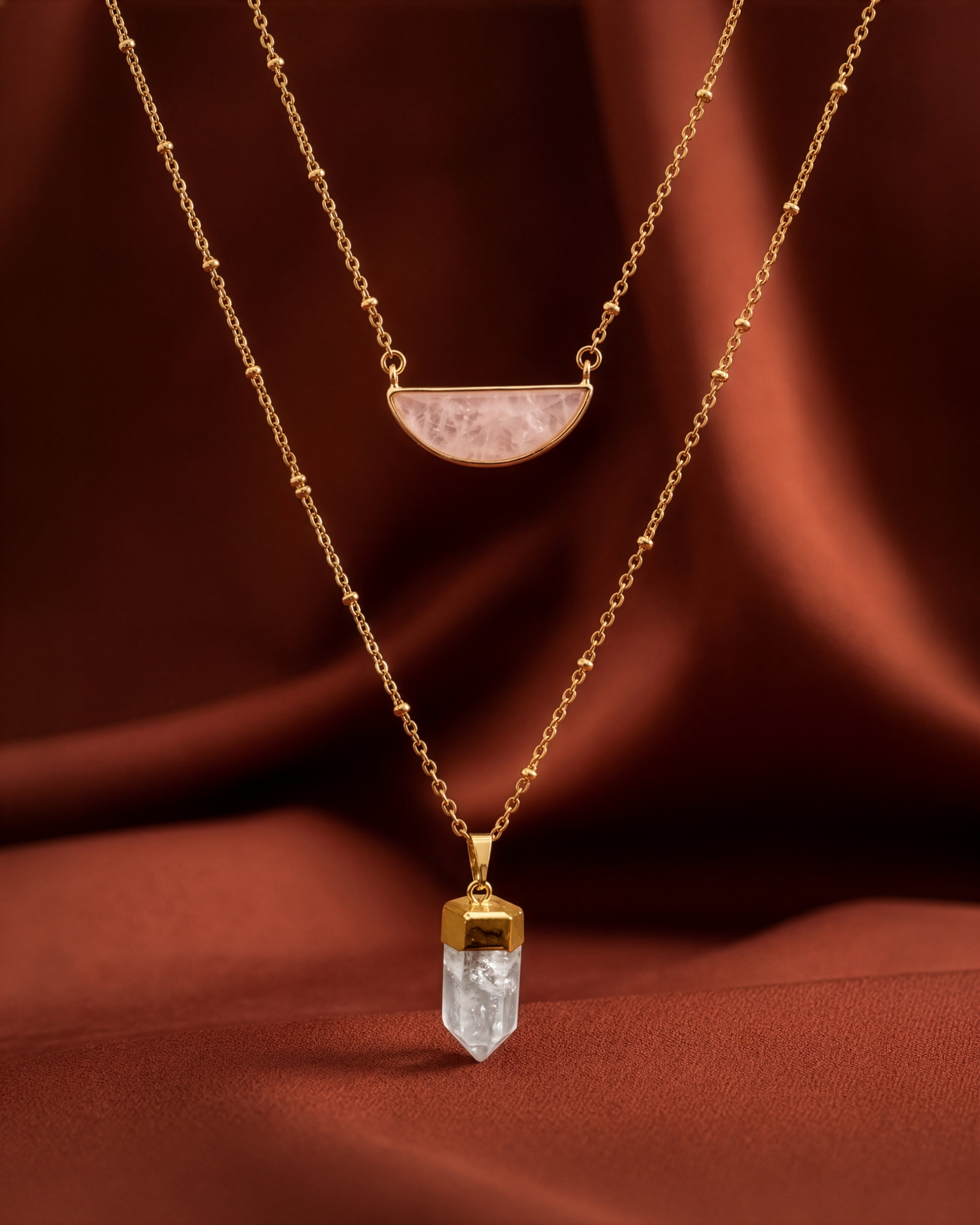 Collar Duo Cuarzo Cristal